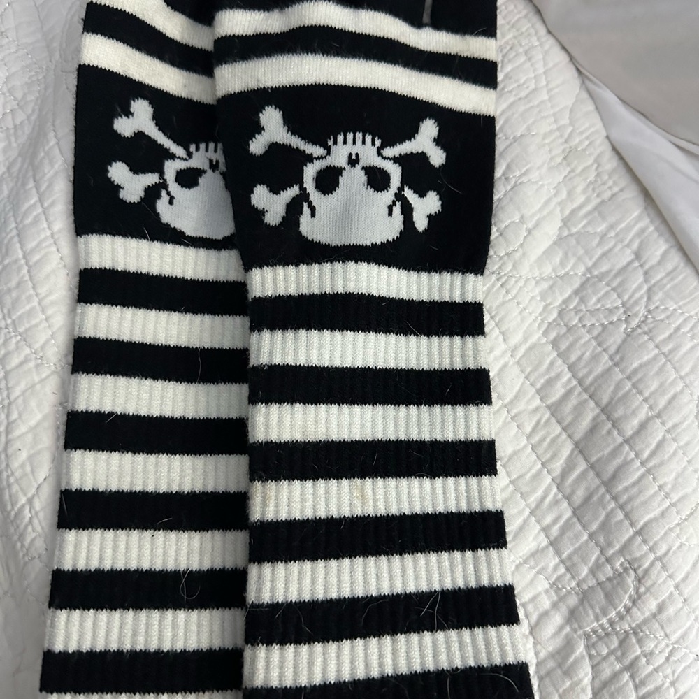 Skull long sleeve open tips gloves